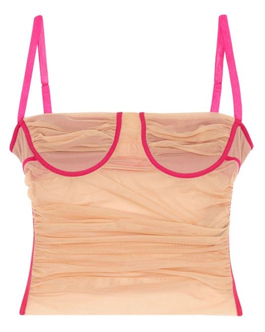 Canottiera T-HAILYNA con ruches di DIESEL in Pink