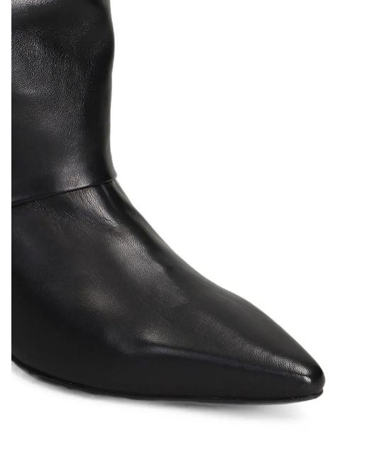 The Seller Black Fold-Over Pointed-Toe Boots