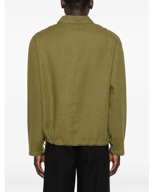 Arte' Green Zip-Fastening Drawstring Polo Shirt for men