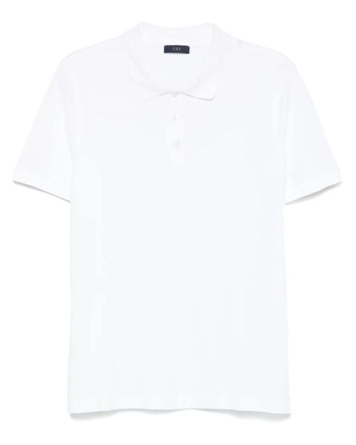 Fay White Piqué Polo Shirt for men