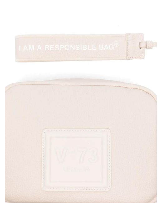 V73 Natural Logo-Patch Cross Body Bag