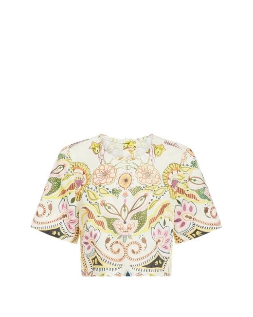 Marie Oliver Metallic Drew Floral Top