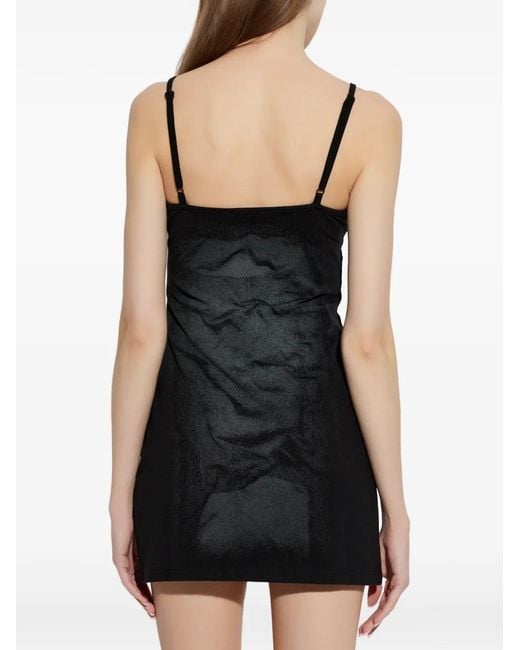 M I S B H V Black Robe Courte En Maille À Logo