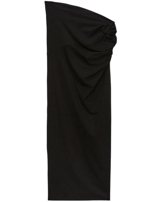 Falda larga drapeada MSGM de color Black
