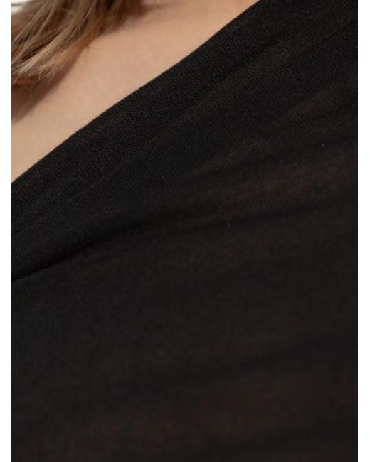 Rick Owens Black One-Shoulder Top