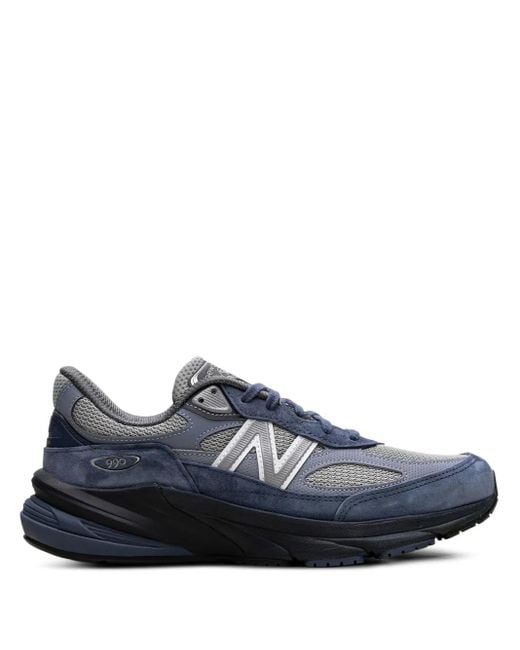 New Balance Blue Suede And Mesh Paneling Sneakers for men