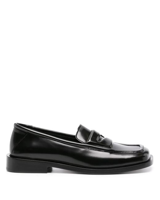 The Attico Black Amanda Leather Loafers