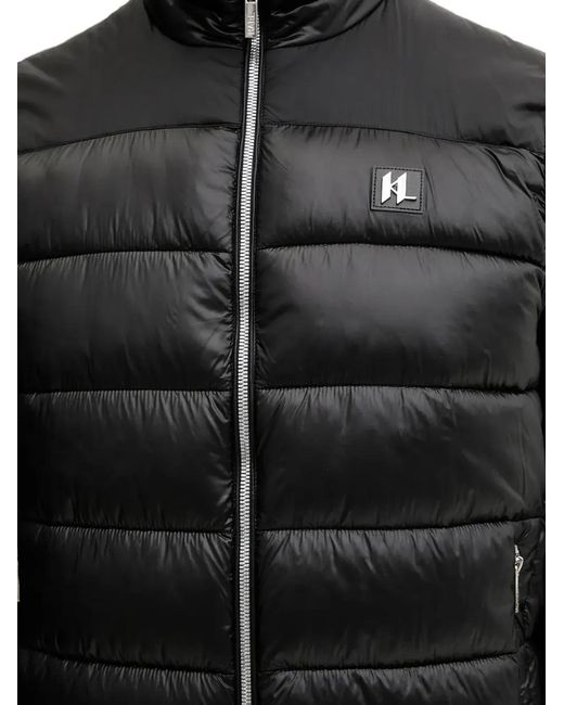 Karl Lagerfeld Black Quilted Zip Vest for men