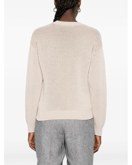 Peserico White Open-Knit Sweater
