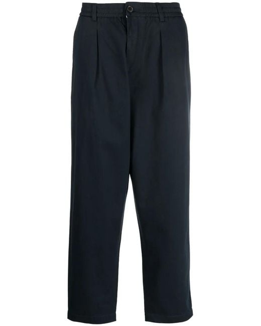 Universal Works Blue Elasticated-Waistband Tapered Trousers for men