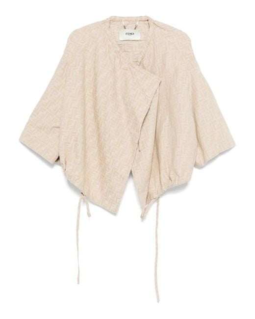 Veste En Jacquard Ff À Lien De Resserrage Fendi en coloris Natural