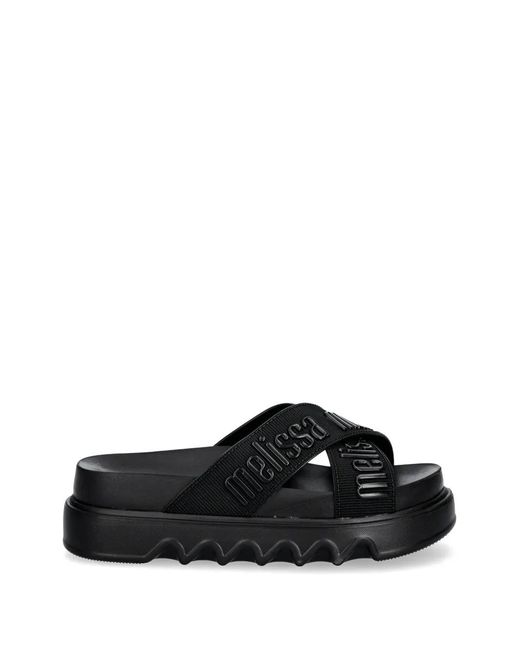 Melissa Black Cross M Lover Platform Slides