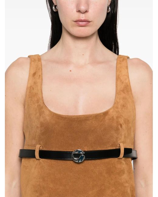 Robe Courte En Daim À Taille Ceinturée Coperni en coloris Brown