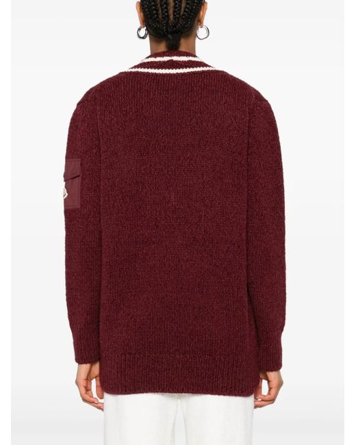 Pull À Col V Moncler en coloris Red