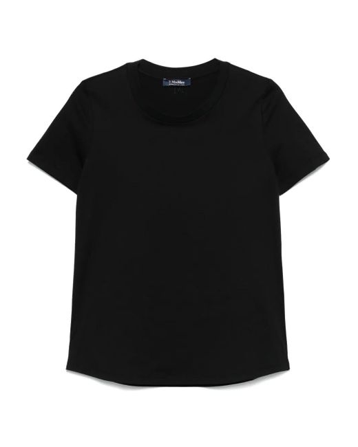 Max Mara Black Embroidered Cotton T-Shirt