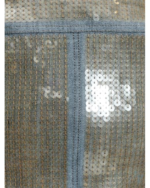 Rick Owens Gray Sequin Panelled Top