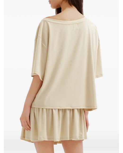 B+ AB White Off-Shoulder Tiered Pyjama Set