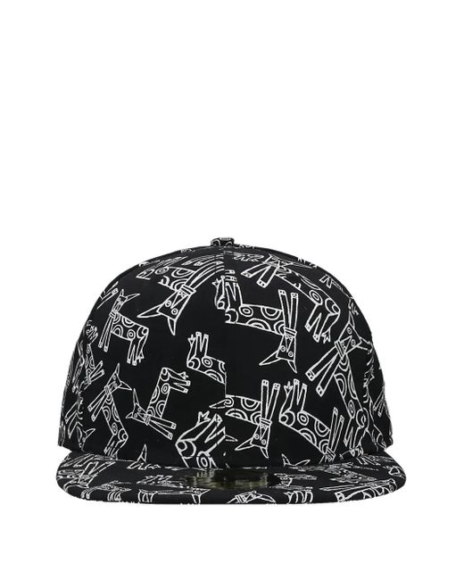 KTZ Black X 10 Corso Como Animal-Print Baseball Cap for men