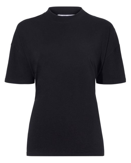 Proenza Schouler Black Mira Drop-shoulder Cotton T-shirt