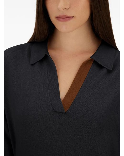 Herno Black Cashmere Polo Top