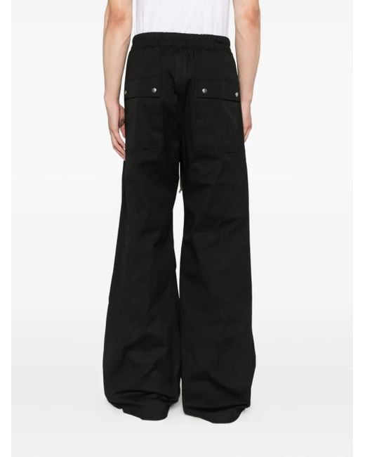 Rick Owens Black Drawstring Trousers for men