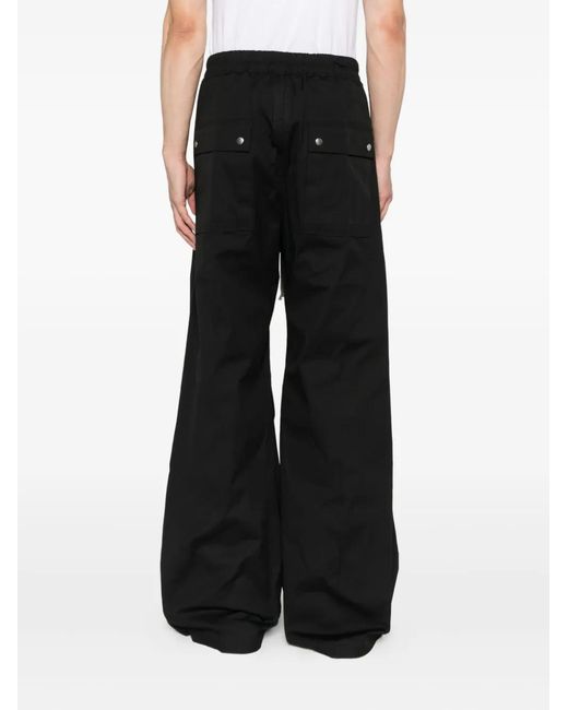 Rick Owens Black Drawstring Trousers for men