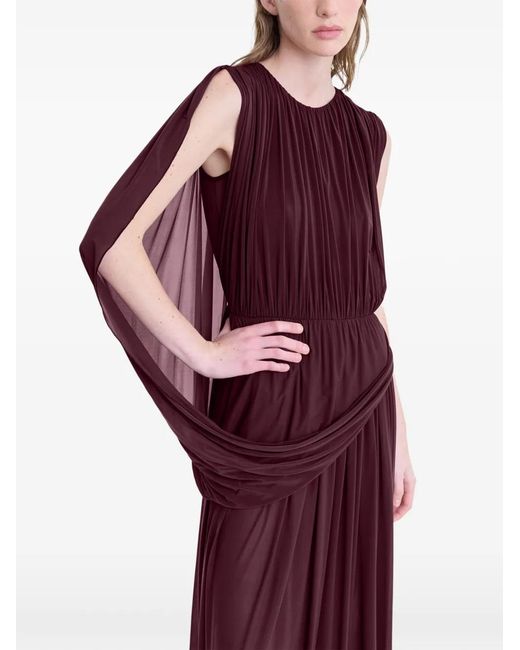 FFORME Purple Kahlo Draped Pleated Dress