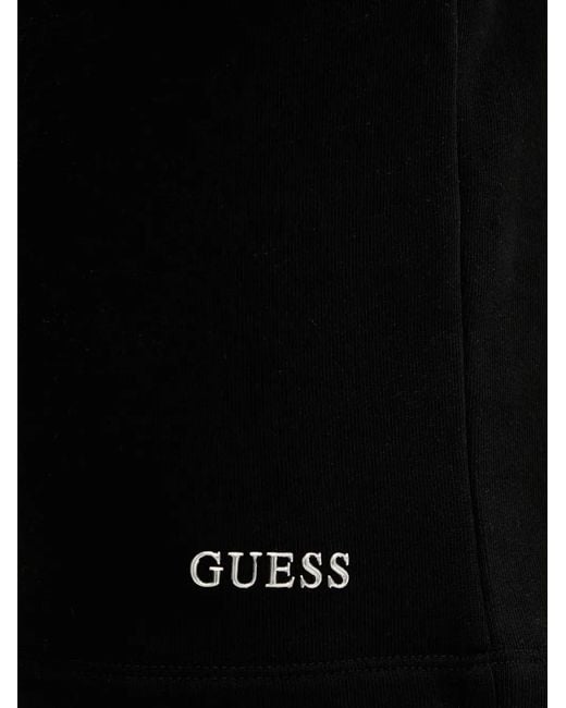 Guess Black Logo-Plaque Drawstring Shorts for men