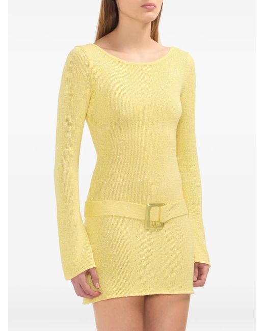 open lace back dress Natalia Dress (Chartreuse Yellow) main image 0