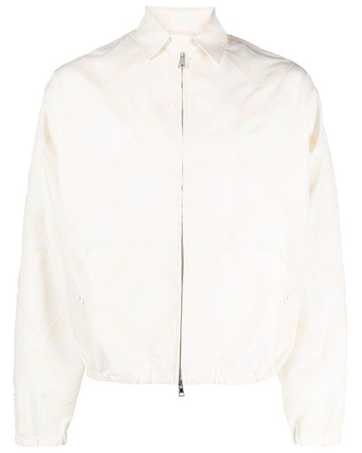 STEFAN COOKE White Harrington Devoré-effect Jacket for men