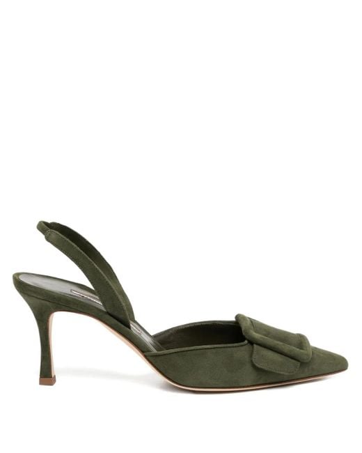 Manolo Blahnik Green 70Mm Maysli Heeled Pumps