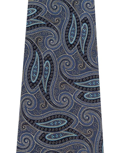 Etro Blue Paisley-Patterned Tie for men