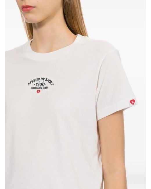 AAPE BY A BATHING AP White Logo Embroidered T-Shirt