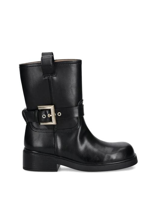 ARMANI EXCHANGE Black Buckle-Strap Boots