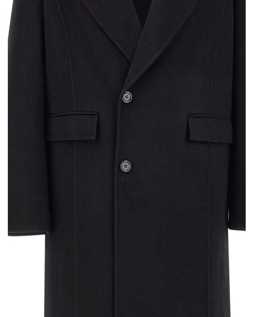 Séfr Black Tetsu Flap-Pocket Button Coat for men