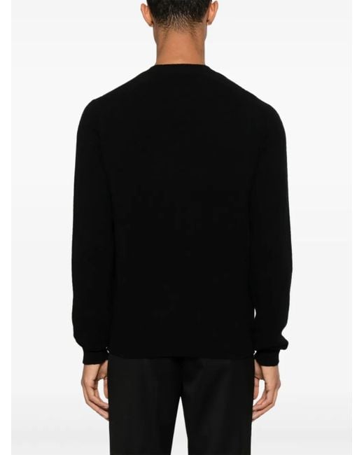 Tom Ford Black Fine Wool Crew Jumper for men