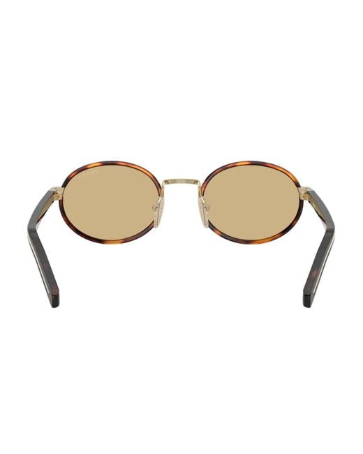 Prada Natural Tortoiseshell Round-Frame Sunglasses
