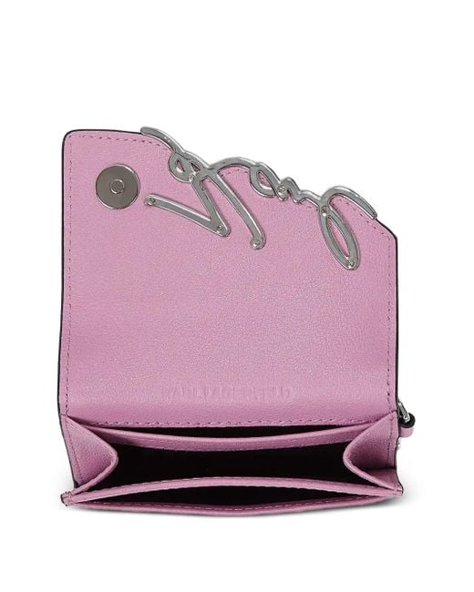 Karl Lagerfeld Purple Logo Chain Wallet