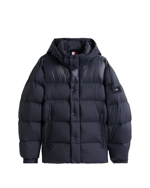 Tommy Hilfiger Blue Padded Hooded Jacket for men