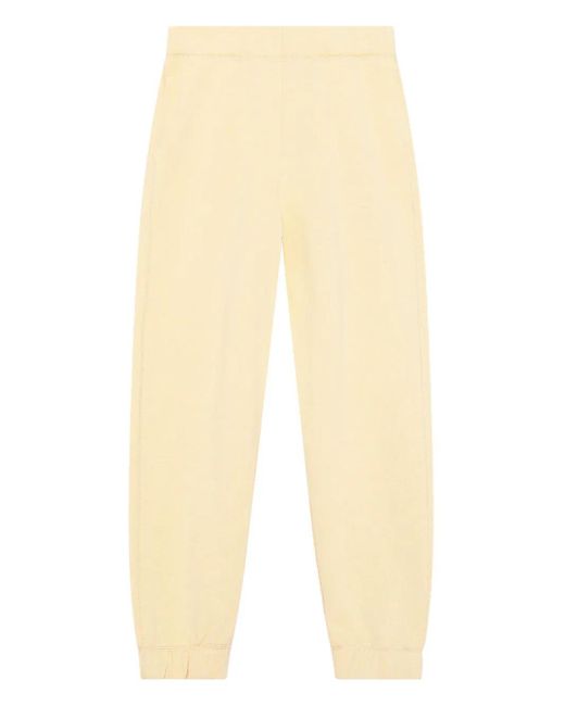 Ganni Natural Jogginghose mit Logo-Stickerei