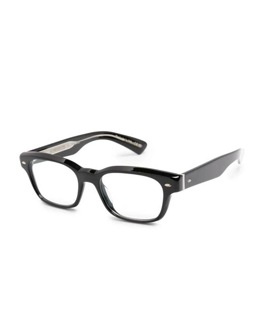 Oliver Peoples Black Rectangle-Frame Glasses for men