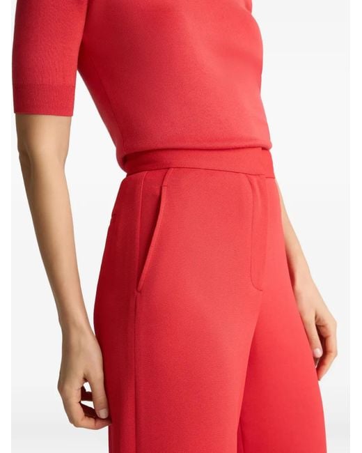 St. John Red Maddie High-Waisted Trousers
