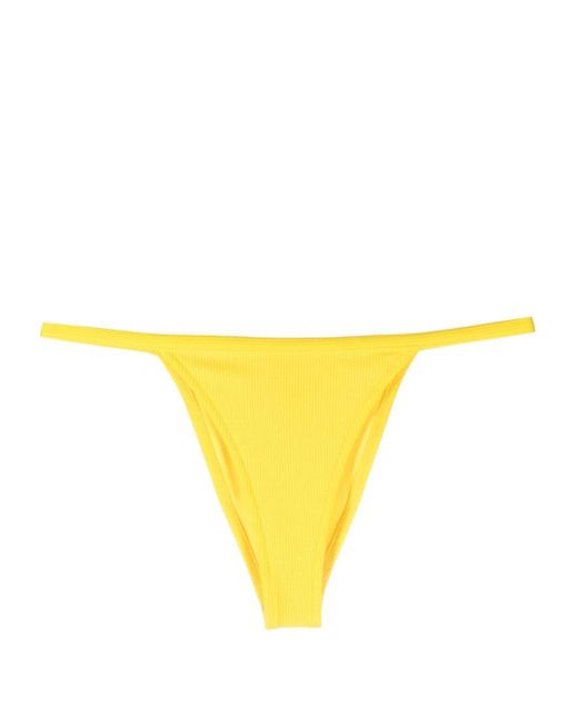 Moschino Yellow Textured Elasticated-waistband Bikini Bottom