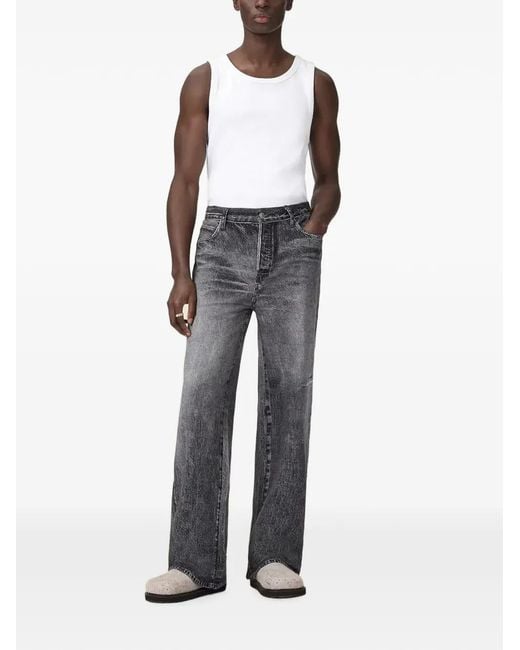 AllSaints Gray Lenny Wide-Leg Jeans for men