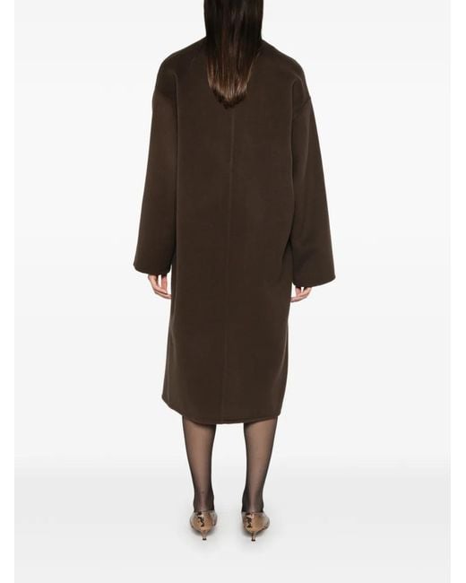 Alberta Ferretti Brown Manteau À Taille Ceinturée