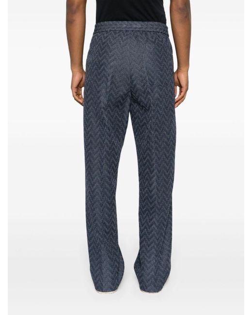 Pantalon de costume à motif zigzag Missoni pour homme en coloris Blue