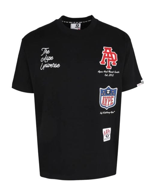 Aape By A Bathing Ape AAPE Fancy Main T-Shirt in Black für Herren