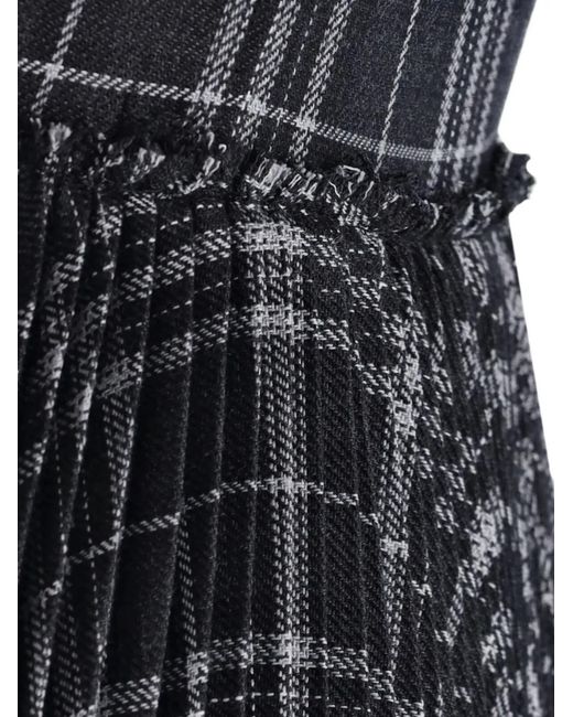 Burberry Black Check Buckle Pleated Dress
