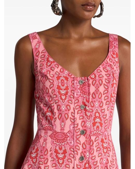 Vestido con motivo de medallón Etro de color Red