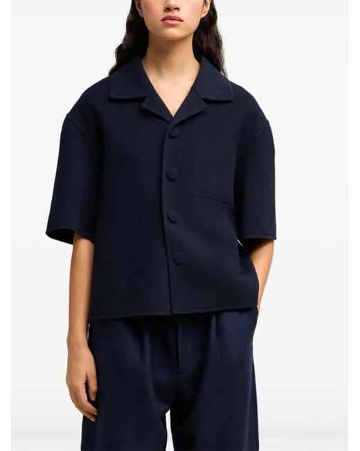 AMI Blue Camp Collar Jacket